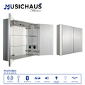 Whitehaus Dbl Mirrored Door Medicine Cabinet W/ Usb, Sd Card, Bluetooth, Fm Radio, S WHFEL7089-S